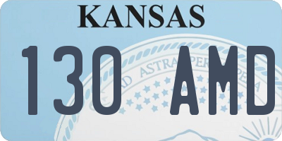 KS license plate 130AMD