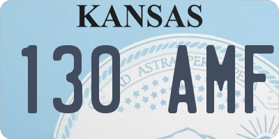 KS license plate 130AMF