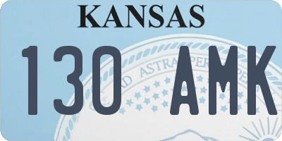 KS license plate 130AMK