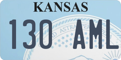 KS license plate 130AML