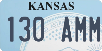 KS license plate 130AMM