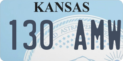 KS license plate 130AMW
