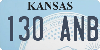 KS license plate 130ANB