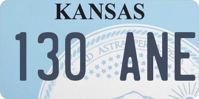 KS license plate 130ANE