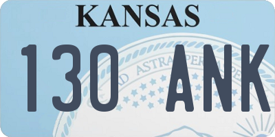 KS license plate 130ANK