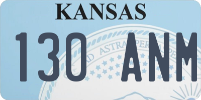 KS license plate 130ANM