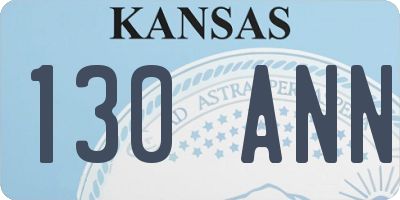 KS license plate 130ANN