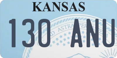 KS license plate 130ANU