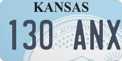 KS license plate 130ANX