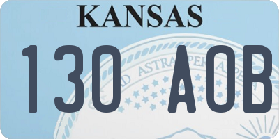 KS license plate 130AOB