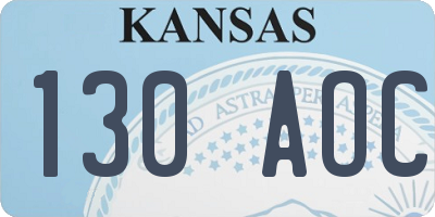 KS license plate 130AOC