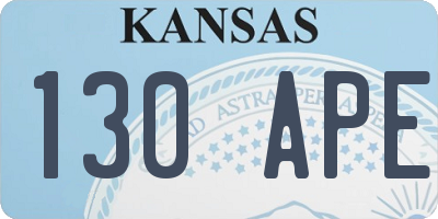 KS license plate 130APE