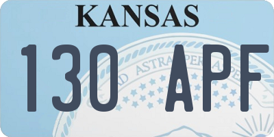 KS license plate 130APF