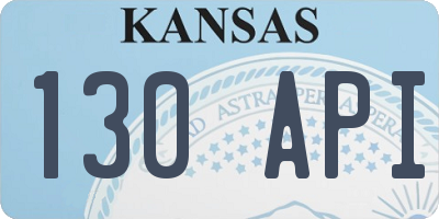 KS license plate 130API