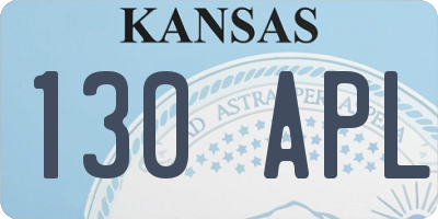 KS license plate 130APL