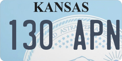 KS license plate 130APN