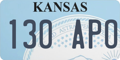 KS license plate 130APO