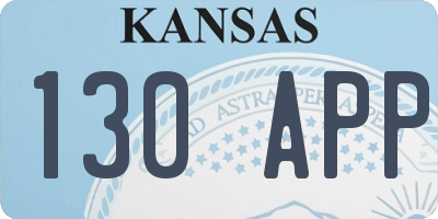 KS license plate 130APP