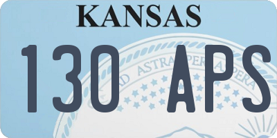 KS license plate 130APS
