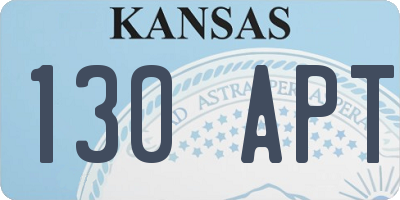 KS license plate 130APT