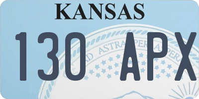 KS license plate 130APX