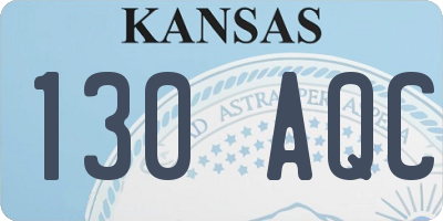 KS license plate 130AQC