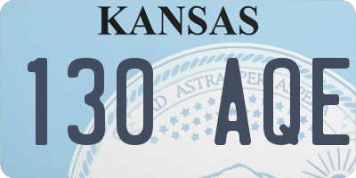 KS license plate 130AQE