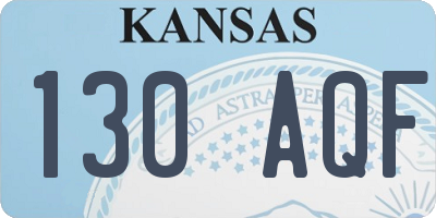 KS license plate 130AQF