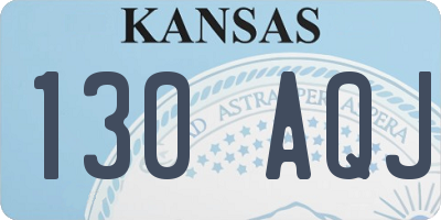 KS license plate 130AQJ
