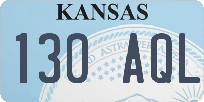 KS license plate 130AQL