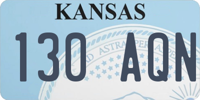 KS license plate 130AQN
