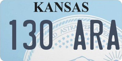 KS license plate 130ARA