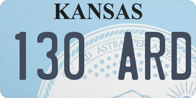 KS license plate 130ARD