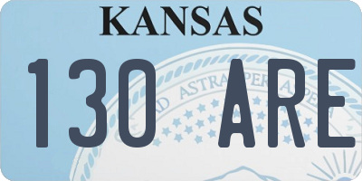 KS license plate 130ARE
