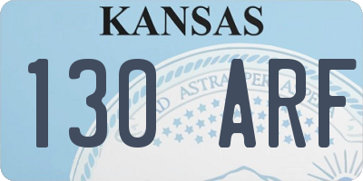 KS license plate 130ARF
