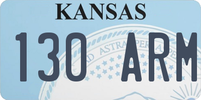 KS license plate 130ARM