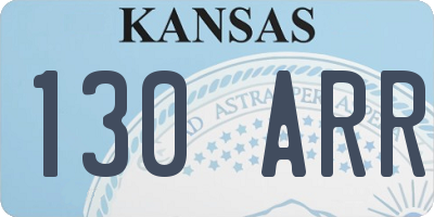 KS license plate 130ARR