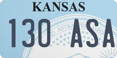KS license plate 130ASA