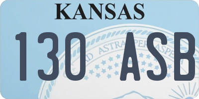 KS license plate 130ASB