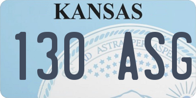 KS license plate 130ASG