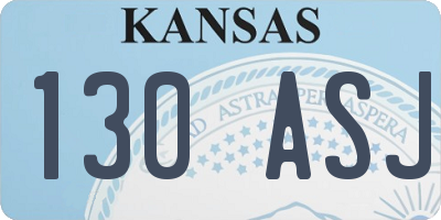 KS license plate 130ASJ