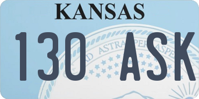 KS license plate 130ASK