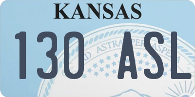 KS license plate 130ASL