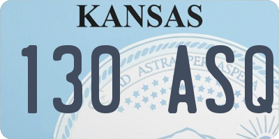 KS license plate 130ASQ