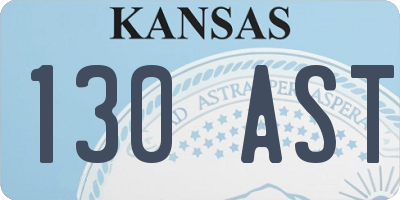 KS license plate 130AST