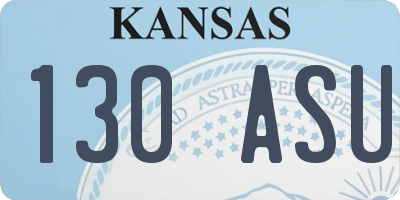 KS license plate 130ASU