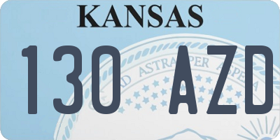 KS license plate 130AZD