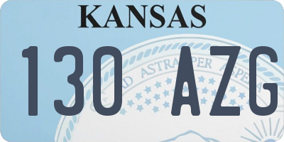 KS license plate 130AZG