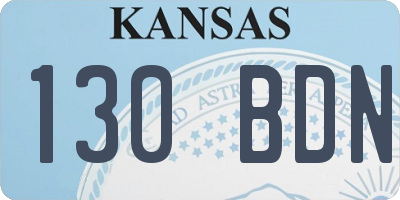 KS license plate 130BDN