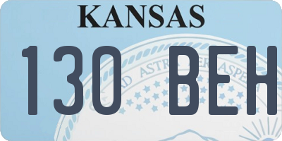 KS license plate 130BEH